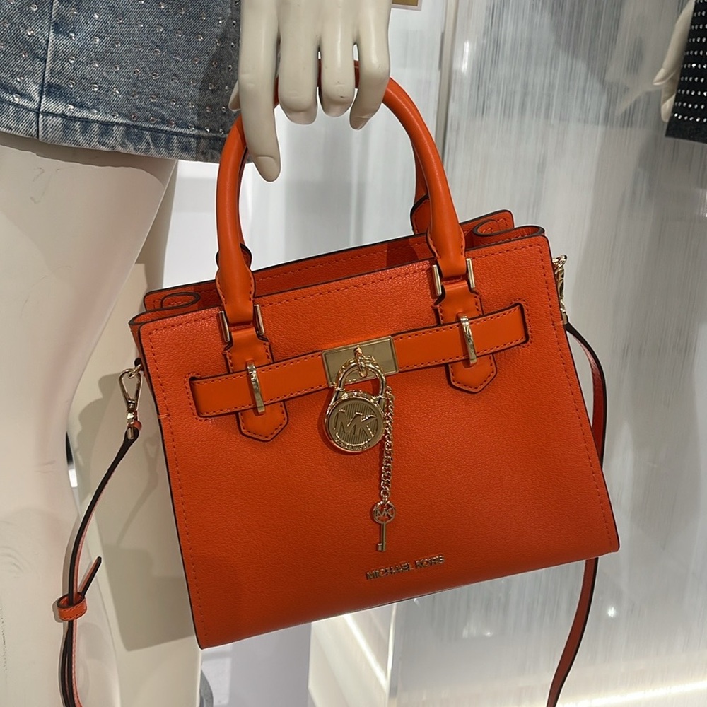 Michael Kors Hamilton Small Satchel Shoulder Crossbody Bag 
Poppy 
NWT - Picture 9 of 16